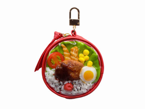 Hamburger Bento Circular Purse - Red