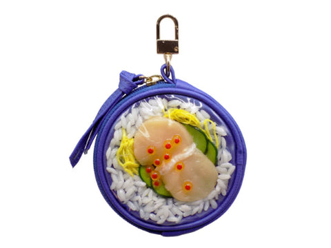 Salmon Roe & Scallop Rice Circular Purse Ver. 2 - Blue