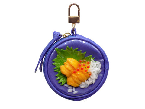 Salmon Roe & Sea Urchin Rice Circular Purse Ver. 2 - Blue