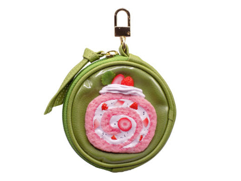 Strawberry Roll Cake Circular Purse Ver. 2 - Green