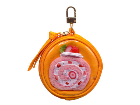 Strawberry Roll Cake Circular Purse Ver. 2 - Orange