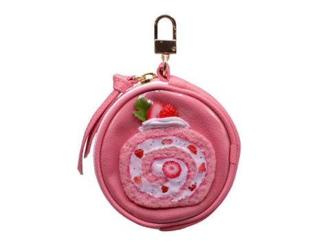 Strawberry Roll Cake Circular Purse Ver. 2 - Pink