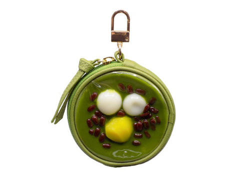 Zenzai Matcha (Sweet Red Bean & Green Tea Soup) Circular Purse Ver. 2 - Green