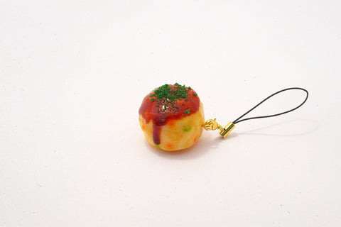 Takoyaki (boule de poulpe frite) (petite) Bijou/fermeture éclair pour téléphone portable