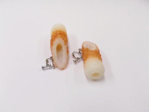 Chikuwa (Boiled Fish Paste) (small) Clip-On Earrings