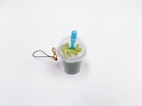 Green Tea (Matcha) with Whipped Cream (mini) Cell Phone Charm/Zipper Pull
