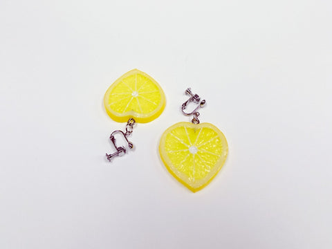 Tranche de citron (en Forme de Cœur) Boucles d'oreilles