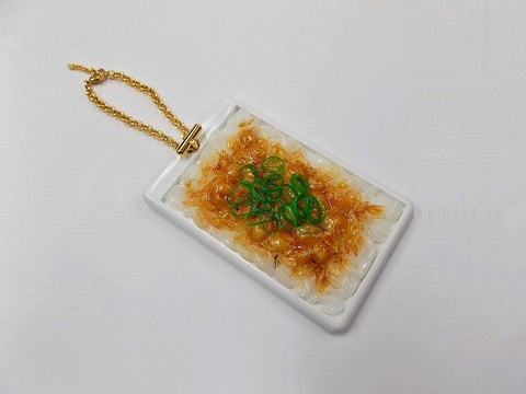 Natto (Fermented Soybeans) & Rice Pass Case with Charm Bracelet