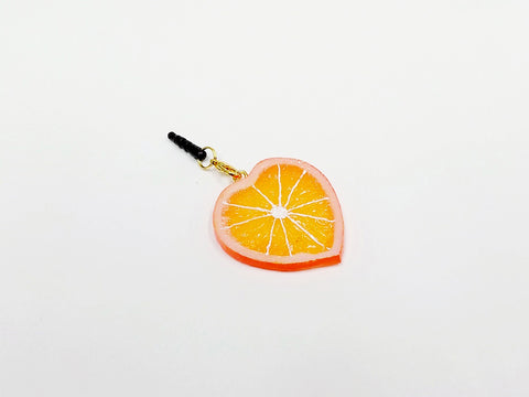 Orange Slice (Heart-Shaped) Headphone Jack Plug