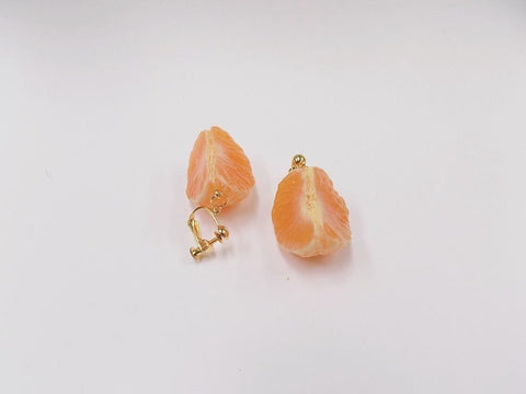 Peeled Orange (quarter-size) Clip-On Earrings