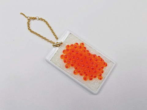 Salmon Roe Rice Pass Case with Charm Bracelet