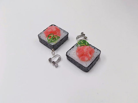 Scallion & Tuna Roll Sushi Clip-On Earrings