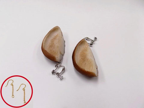 Shiitake Mushroom Pierced Earrings