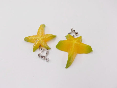 Star-Shaped Fruit (small) Clip-On Earrings